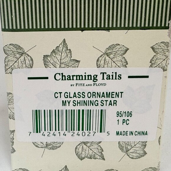 Charming Tails Glass Ornament "My Shining Star" w/Box by Fitz & Floyd - Picture 3 of 8